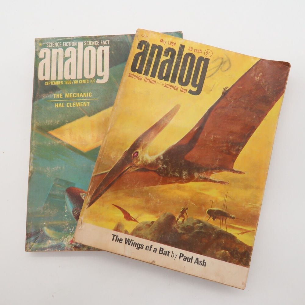 Vintage 1966 Analog Science Fiction Magazine Lot of 2 - Lot #3
